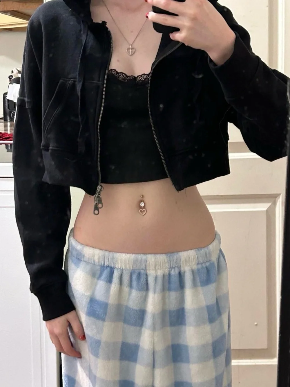 Aeropostale Black Cropped Zip-Up Hoodie
